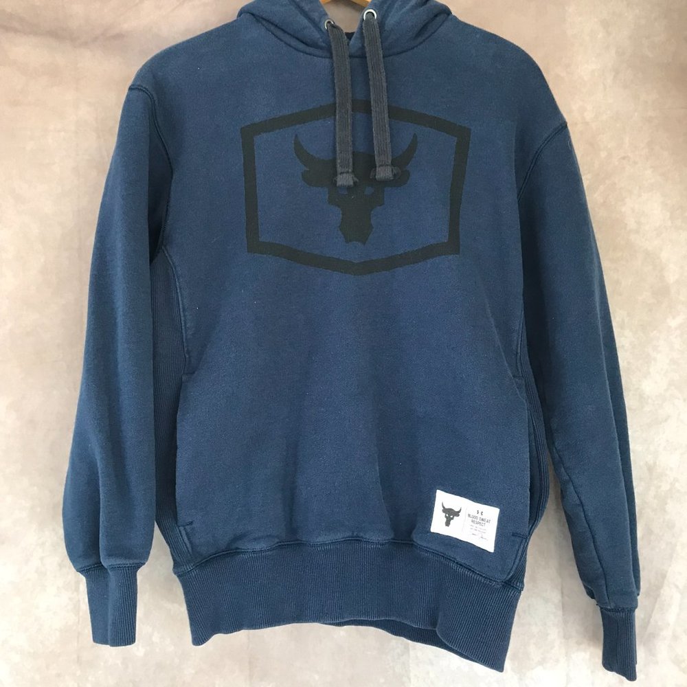 Under Armour Small Navy Blue Kangroo Pocket Fleece Lined Hoodie